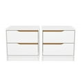 thumbnail image 3 of Kappesberg Brooklyn White/Golden Oak 2-Piece Nightstand Set with 2 Drawers – Compact Bedroom Storage - for Adults and Teens, 3 of 8
