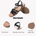 thumbnail image 3 of Ataiwee Women's Flat Slide Sandals - Casual Comfortable Criss Cross Squsre Toe Flat Summer Sandals., 3 of 6