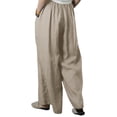 thumbnail image 2 of Julycc Womens Plus Size S-5XL Cotton Linen Elastic Waist Wide Leg Palazzo Casual Pants, 2 of 4