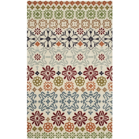 SAFAVIEH Wyndham Fionntan Floral Wool Area Rug, Ivory/Multi, 2' x 3'