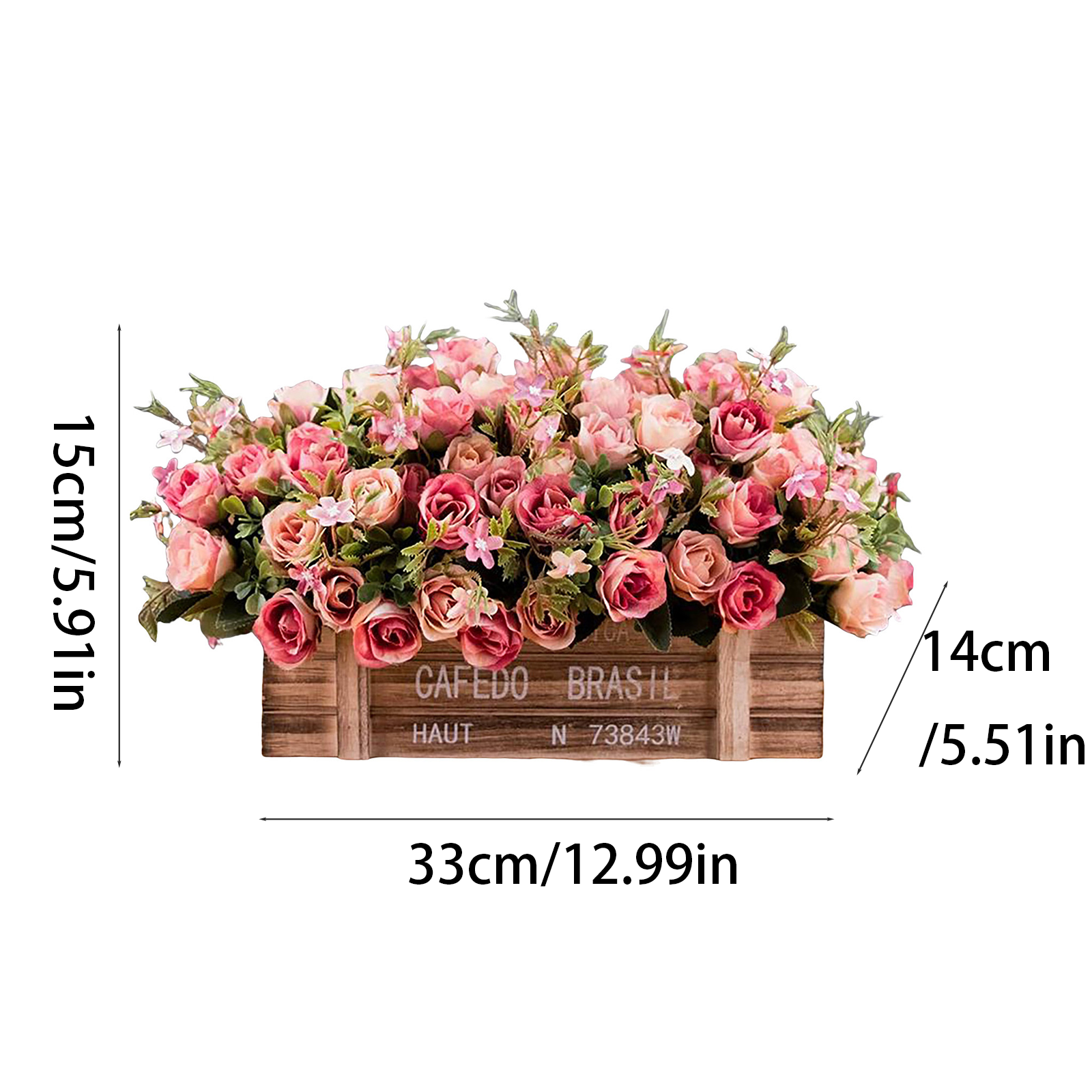Flower Arrangement with Wooden Vase, Ongmies Exquisite Autumn Faux Botanical Arrangement – Realistic Dried Greenery for Cozy Living Room & Windowsill Displays, Artificial Flower Centerpieces