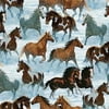 Wild Wings Horse Scenic Fabric, per Yard