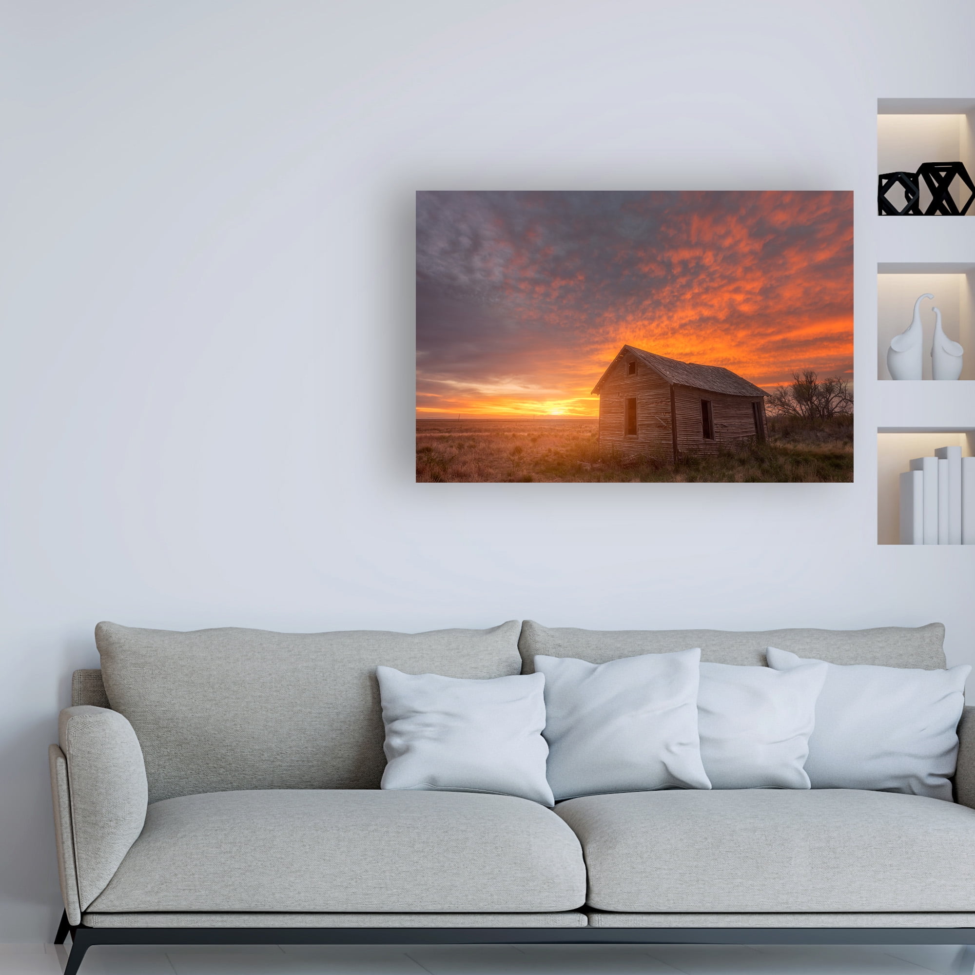 Trademark Fine Art 'Sunset on the Prairie' Canvas Art by Darren White Photography