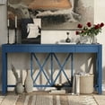 thumbnail image 2 of S-HOME Modern Design Acacia Veneer Console Table 60 Inch with 4 Drawers Farmhouse Entryway Table, for Living Room and Hallway, Navy Blue, 2 of 13