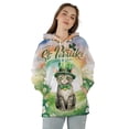 thumbnail image 4 of Happy St. Patrick’s Day Manx with Green Hat Shamrocks Rainbow All Over Print 3D Hoodie Unisex Merch Hoodies Cat Lover Kitten Owner Gifts - 03007, 4 of 6