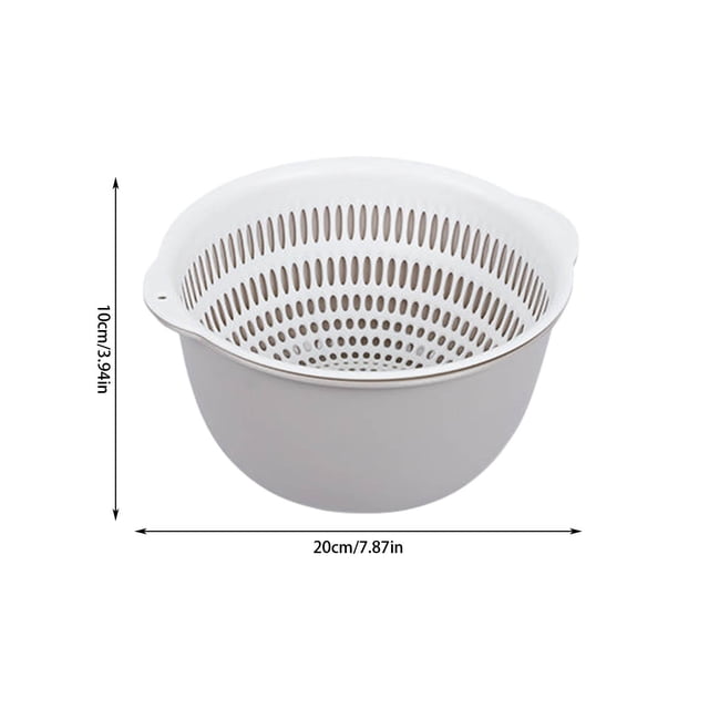 Yhmxh Organizadores y almacenamiento Cesta de drenaje, cesta doble para verduras, cuenco de plástico para lavar verduras, plato de frutas casero Almacenamiento de ducha Almacenamiento de juguetes