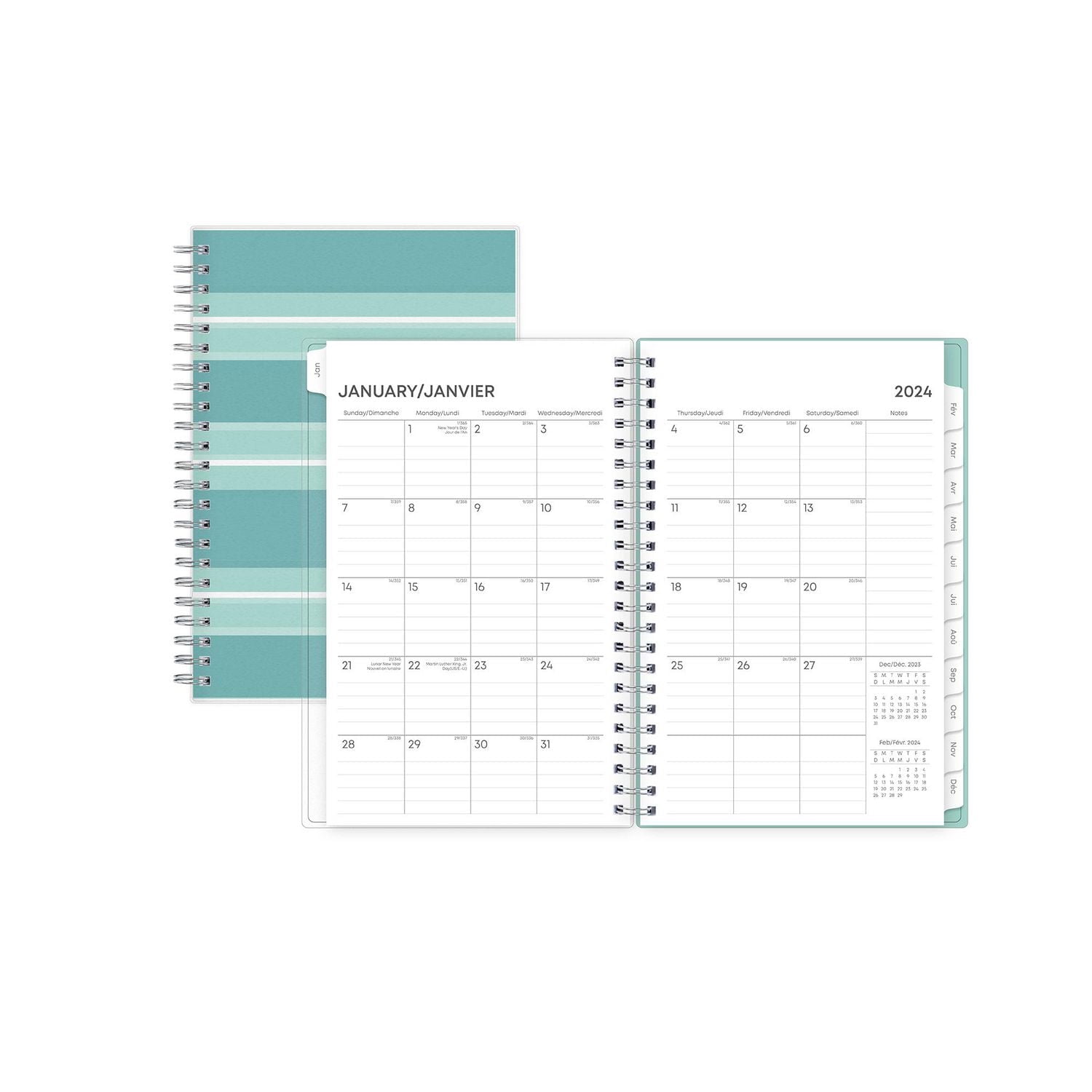 2024 Weekly Monthly Planner, 5x8, Blue Sky, Wellesley