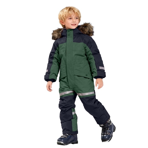 yocbz Baby Girls'Snow Wear Girls and Boys Snow Suits Winter Fashion Warm Overalls Comfy Waterproof 2025 Toddler Ski Suits Dark Green,Size for 12-14 Years