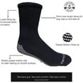 thumbnail image 5 of SOCKS'NBULK 6 Pairs Of Loose Fit Gripper Bottom Diabetic Non-Skid Slipper Black Socks, Grippy Hospital Sock, Wholesale Bulk (6 Pairs Women Gripper Socks, One Size), 5 of 6