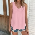 thumbnail image 6 of Jamicy Womens Summer Tank Tops Plus Size V Neck Eyelet Embroidery Sleeveless Stretchy Trendy Loose Fit Casual Flowy Shirts, 6 of 8