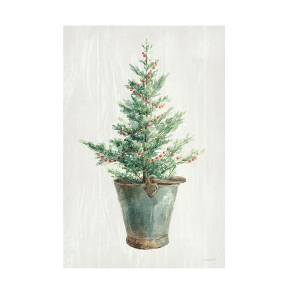 Danhui Nai 'White and Bright Christmas Tree I' Canvas Art