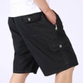 thumbnail image 4 of Ceisia Men's Multi-Pocket Cargo Shorts Summer Loose Straight-Leg Casual Workwear Shorts with Zipper Pockets Black XXXL Gifts, 4 of 6