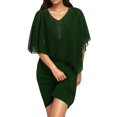thumbnail image 1 of Robe Maxi pour Femmes Grande Taille Mode Été Unie à Manches Courtes V Robes Portefeuille d'Été Col Décontracté Longue Robe, 1 of 4