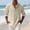 Beige, variant on IROINNID Men Solid Slub Linen Blend Mandarin Collar Half Button Henley Shirt Roll Tab Adjustable Long Sleeve Loose Breathable Casual Vacation Pullover Top(Pink,M)Blouses & Tops