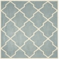 thumbnail image 2 of SAFAVIEH Chatham Franklin Geometric Wool Area Rug, Blue/Ivory, 5' x 5' Square, 2 of 7