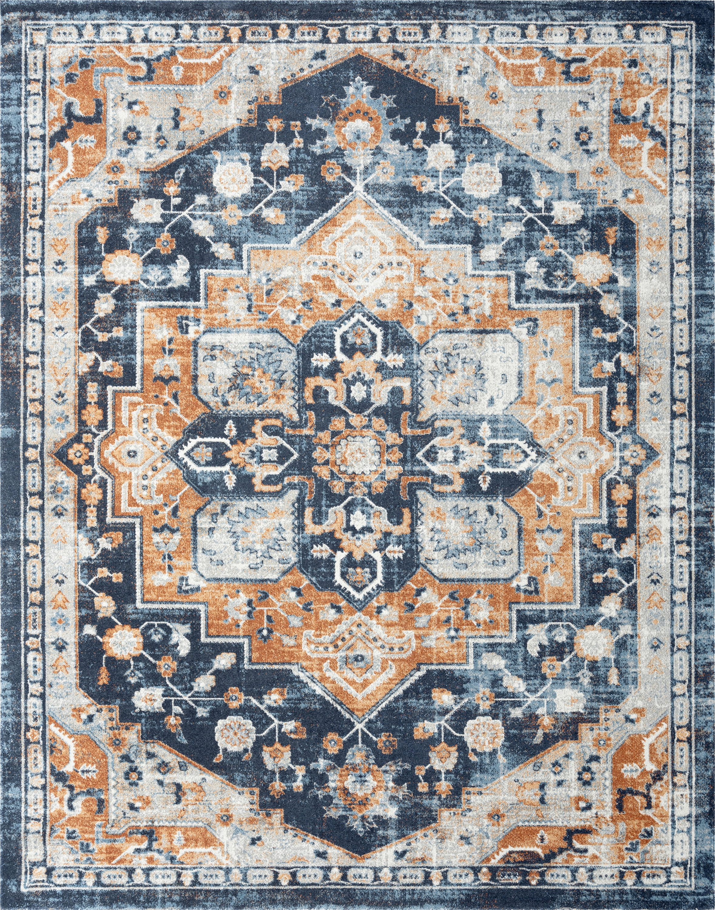Traditional 9x12 Area Rug (8'9'' x 11'3'') Oriental Rust, Rust Living Room Easy to Clean