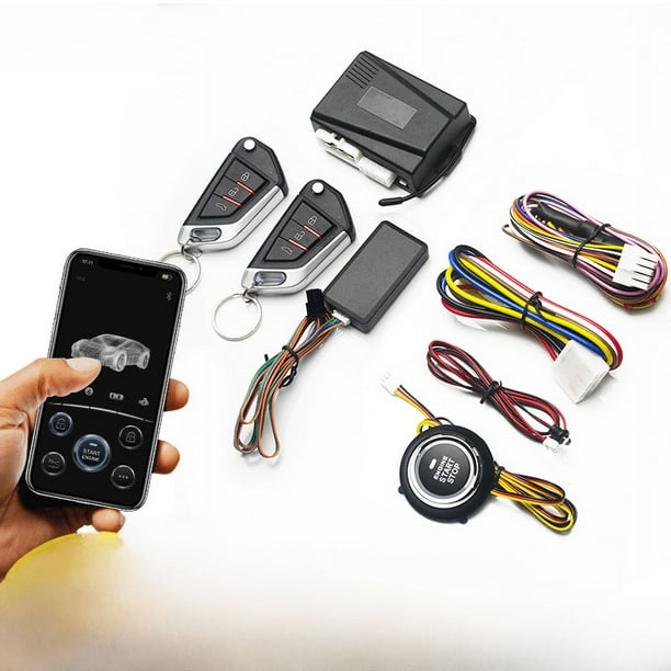 Control remoto de arranque con un solo botón para modificación de automóvil de 12 V, aplicación Bluetooth para teléfono móvil, arranque remoto, alarma antirrobo unidireccional