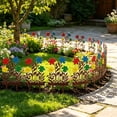 thumbnail image 4 of Vintage Rust Effect Colorful Garden Floral Decorative Wrought Iron Ornament With Ground Spike For Outdoor Display, 4 of 6