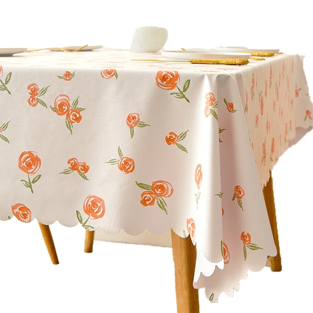 HYDTMS Nappe Rectangulaire Imperméable en PVC, Résistante à l'Huile et aux Déversements, Nappe Lavable d'Un Coup pour Table à Manger, Buffets, Fêtes et Camping