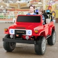 thumbnail image 2 of Gymax 2 Seater Ride On Truck Car 12V Licensed Toyota FJ40 RC w/ Laser Light & Music Red, 2 of 10