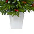 thumbnail image 6 of Nearly Natural 56" Snow Tipped Spruce Artificial Christmas Tree with Frosted Berries and Pinecones, Prelit with Clear LED Lights, 6 of 6