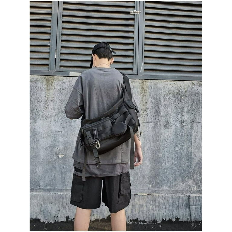 LinYooLi Techwear Crossbody Messenger Bag Japanese Harajuku