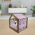 thumbnail image 3 of Butterfly Pet House, Flora and Fauna Image with Contrast Colors Hand Drawn Natural Pattern Vintage, Outdoor & Indoor Portable Dog Kennel with Pillow and Cover, 5 Sizes, Purple White, by Ambesonne, 3 of 5