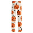 thumbnail image 5 of JULMCOMO Halloween Pajamas Pants for Women Cat Pumpkin Ghost Print Elastic Waist Drawstring Trendy Pajama Bottoms Cute Print Loose Fit Comfy Pj Pants Orange S, 5 of 6