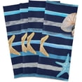 thumbnail image 5 of Starfish Seashell Stripes Tea Towels Set of 1 Watercolor Nautical Pattern Kitchen Dish Cloth with Hanging Loop, 18"x28"Lint-Free Absorbent Towel for Kitchen Drying Wiping and Cleaning, 5 of 6