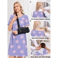 thumbnail image 4 of Pinspark Hospital Gowns Open Back for Women Bedridden Nightgowns Back Opening Short Sleeve Post Surgery Tear Away Adaptive Dresses, 4 of 5
