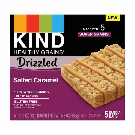 Kind Healthy Grains Drizzled Bars Salted Caramel -- 5.8 Oz
