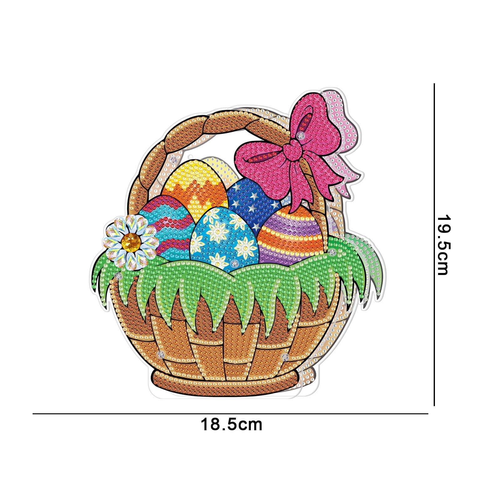 FLOPESN 3Pcs Easter Bunny DIY Diamond Art Painting Ornaments Lamp Kits, Diamond Painting Creative Handmade Bedroom Room Decor Double-Sided Dotted Diamonds