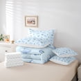 thumbnail image 6 of Feelyou Princess Bow Twin Bedding Sets 7pcs, Romantic Blue Rose Bedding Comforter Set, 6 of 8