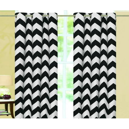 Chevron Insulated 100% Thermal Blackout Grommet Window Curtain 63