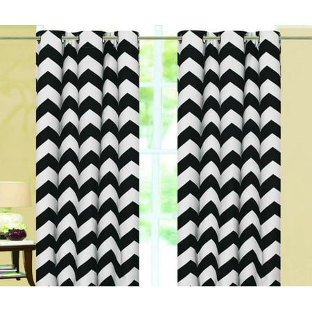 Chevron Insulated 100 Thermal Blackout Grommet Window Curtain 95