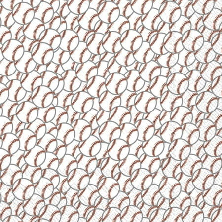 Boston International - 3-Ply 5" Cocktail Napkins - Baseball Red