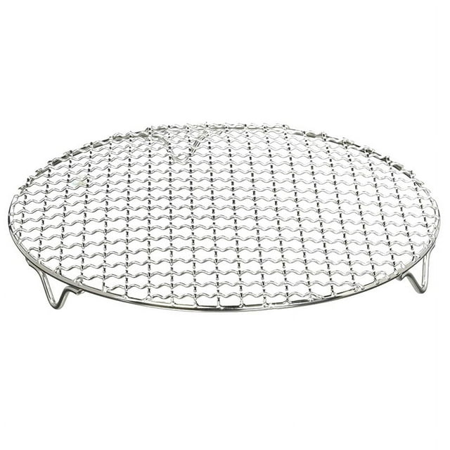Parrilla redonda multiusos de acero inoxidable 304 con base para barbacoa, rejilla para hornear al vapor, mallas para barbacoa de camping y exterior.