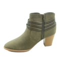 thumbnail image 2 of Dian Women's Zip Almond Toe Straps Western Chunky High Heel Booties Shoes, 2 of 2