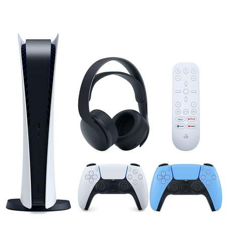 Sony PlayStation 5 Digital Edition with Media Remote & PULSE 3D Wireless Headset