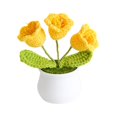 thumbnail image 1 of Abbracc Crochet Flower Mini Potted Artificial Plants for Car Dashboard Desktop Shelf Style C, 1 of 9