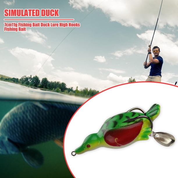 Señuelo de pesca de pato de simulación 7cm 11g anzuelos dobles realistas cebo falso Hugtrwg Para estrenar