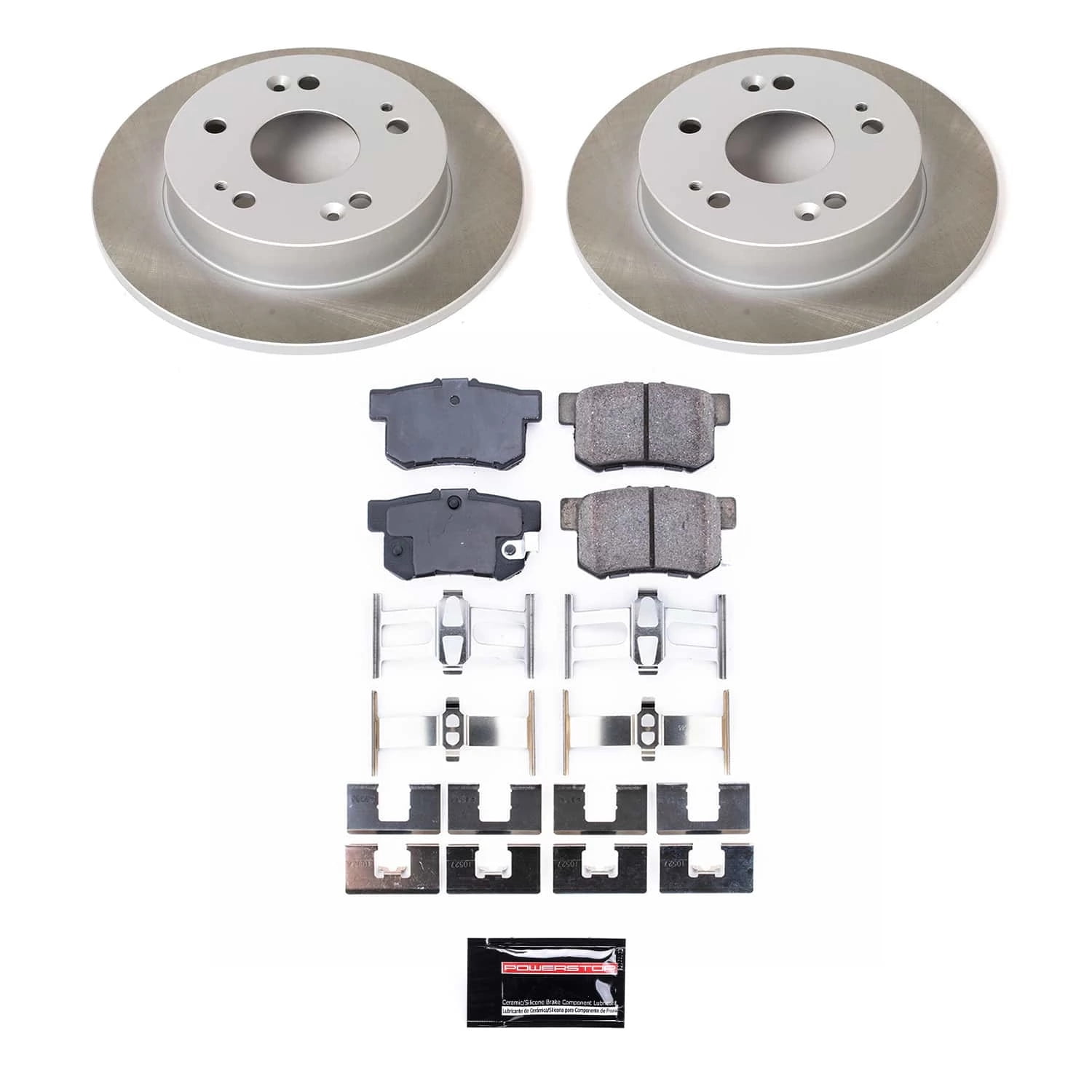 PowerStop Rear Semi-Coated Rotor and Low-Dust Ceramic Brake Pad Kit SC1243