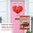 thumbnail image 4 of Jbralid Home Decorative Happy Valentine's Day Garden Flag, Vintage Red Plaid Truck Yard Buffalo Check Love Hearts Tulips Outside Decorations, Anniversary Wedding Outdoor Small Decor Double Sided 12x18, 4 of 7