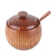 thumbnail image 2 of 1 tarro de madera maciza para especias, condimento, azucarero con cuchara y tapa para herramientas de cocina, 2 of 15