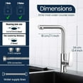 thumbnail image 5 of Pull Down Sprayer Kitchen Faucets, Temperature Digital Display Single Handle Faucet for Kitchen Sink High Arc Pull Out Water Tap with Deck Plate Chrome, 5 of 14