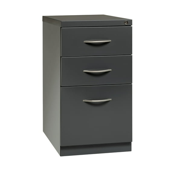 Hirsh 23" Deep Mobile Pedestal File Cabinet 3 Drawer Box-Box-File, Letter Width, Black
