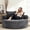 Grey, variant on LJAN Oversized Round Chair Lounge Chaise Indoor, 55.5" Upholstered Corduroy Deep Seat Single Cloud Sofa Chair, Fluffy Modern Large Circle Boneless Sleeper Sofa for Living Room, Bedroom