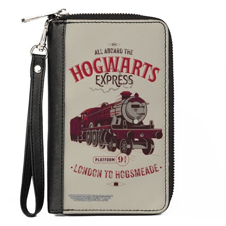 The Wizarding World of Harry Potter Wallet, Zip Around, Harry Potter All Aboard The Hogwarts Express Train Beige Reds, Vegan Leather