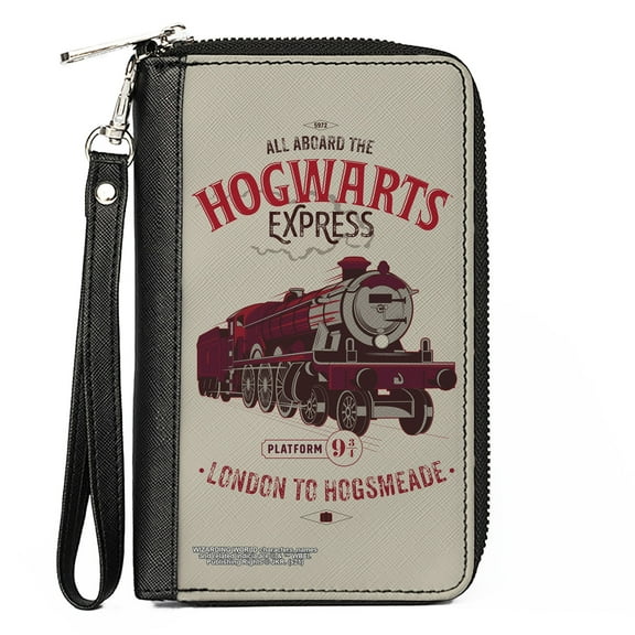 The Wizarding World of Harry Potter Wallet, Zip Around, Harry Potter All Aboard The Hogwarts Express Train Beige Reds, Vegan Leather