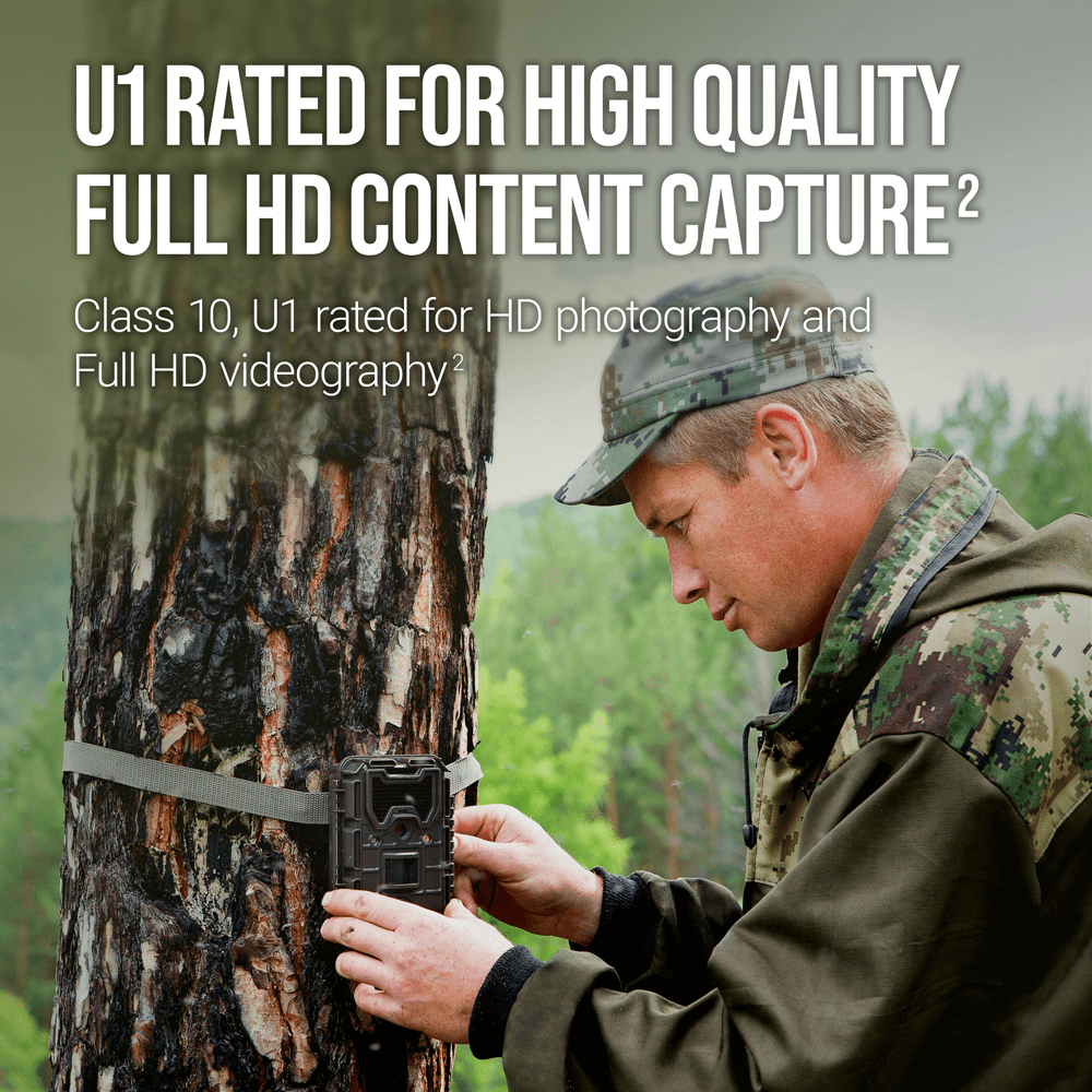 PNY 32GB Elite Class 10 U1 V10 A1 microSDHC Trail Camera Flash Card - Read up to 100MB/s, UHS-I, HD Outdoor & Wildlife Content (Packaging May Vary)